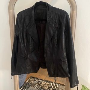 Blank nyc faux black leather moto jacket